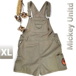 Mickey Unltd Girls Tan Multi Pocket Overall Sz XL